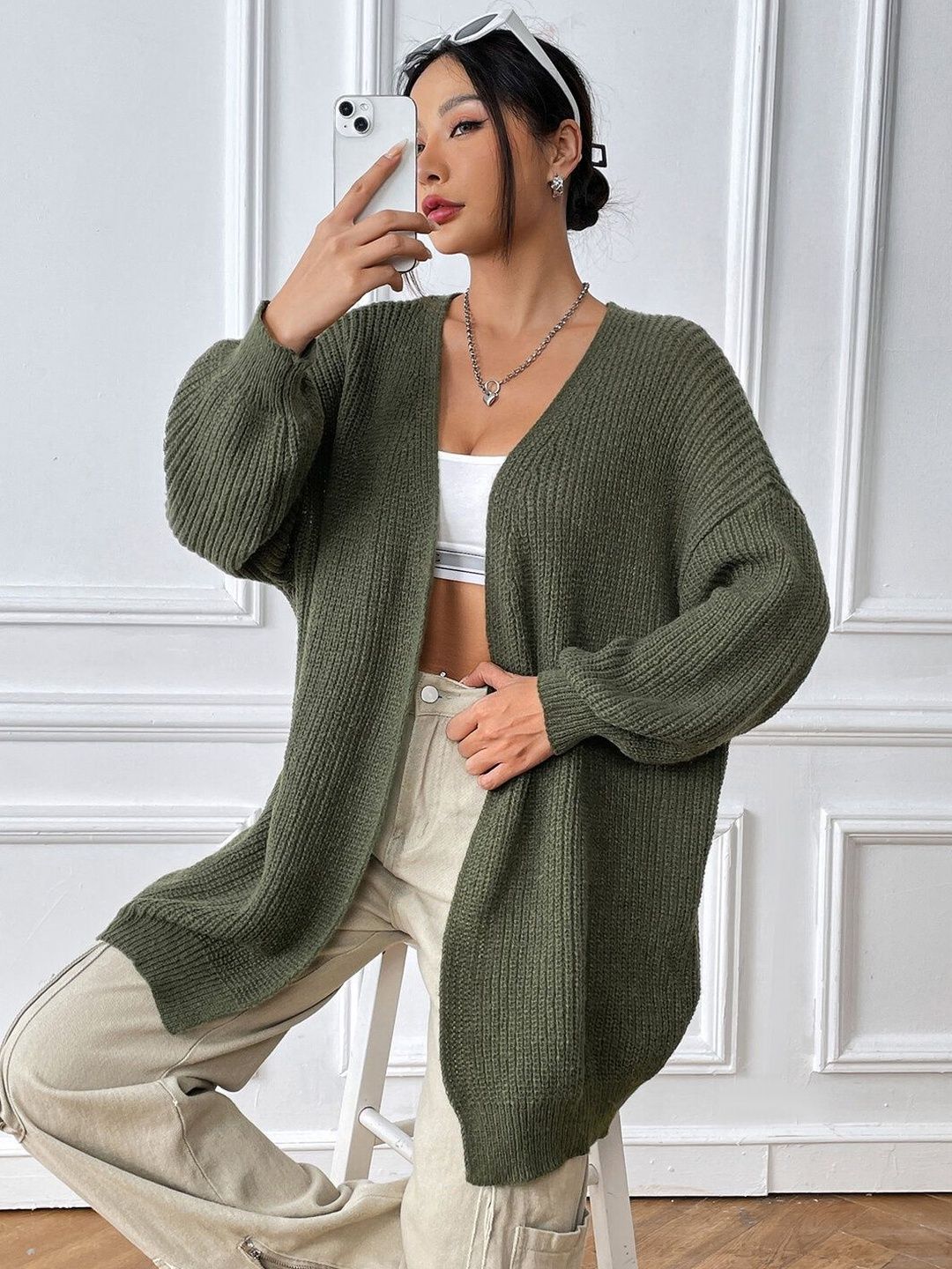 Women Ribbed Cardigan