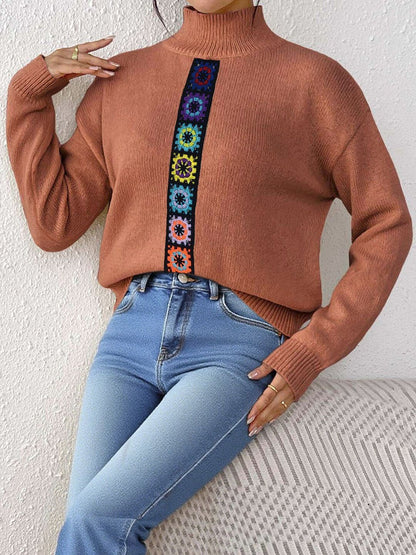 Women Printed Pullover with Embellished Detail