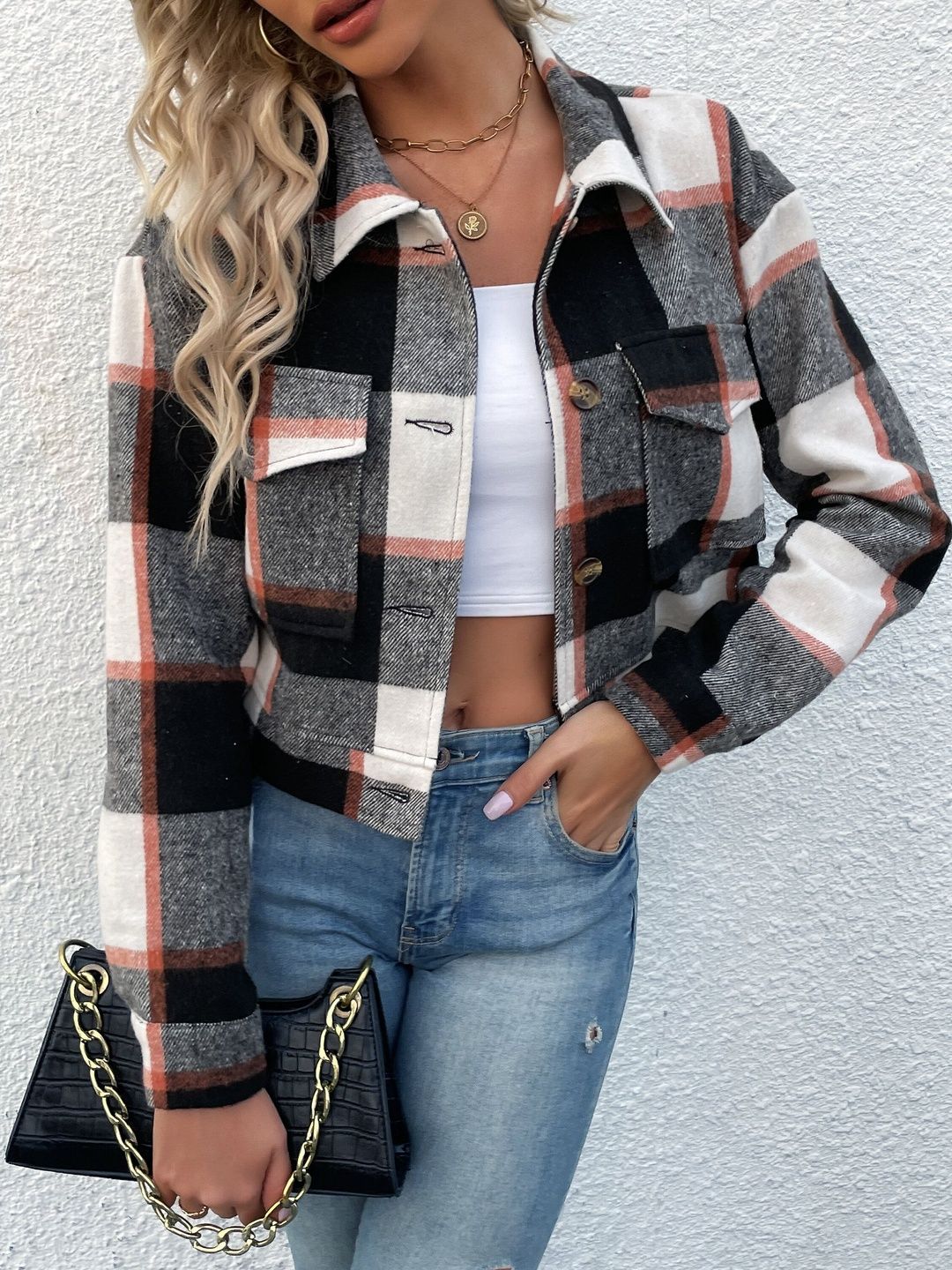 Women Checked Tailored Jacket