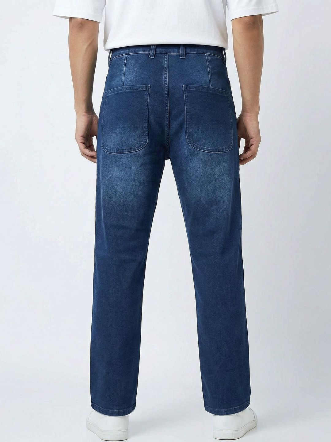 Men Straight Fit Low-Rise Light Fade Stretchable Jeans