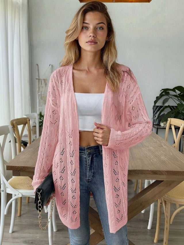 Embellished Shrug in Pink acrylic Long Sleeve - Nowi Korean Fashion