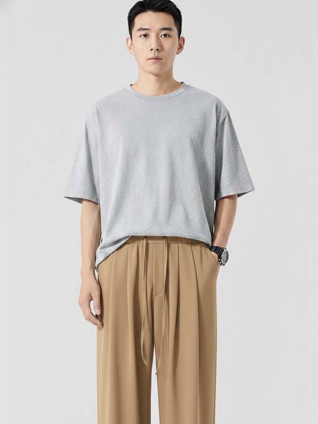 Men Street Style Khaki Trouser