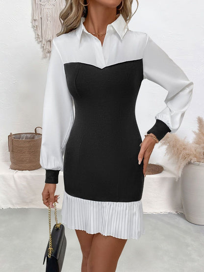 Women's Black Colourblocked Sheath Mini Dress