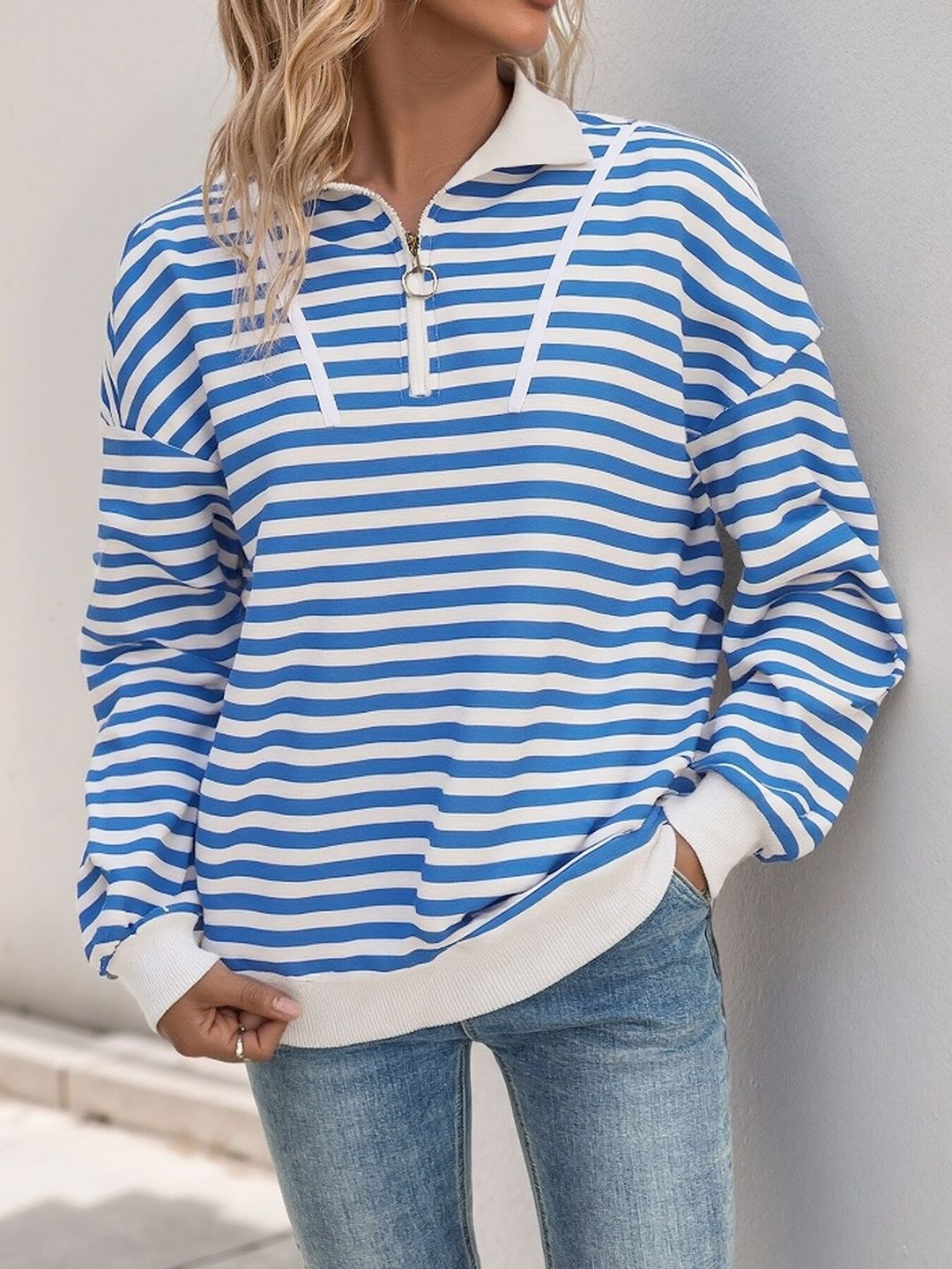 Women Striped Sweatshirt