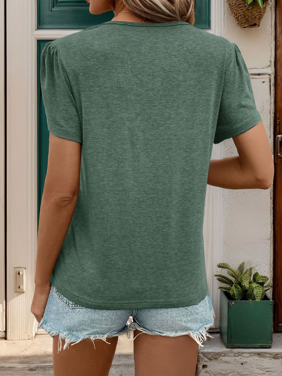 Puff Sleeve Cotton Top