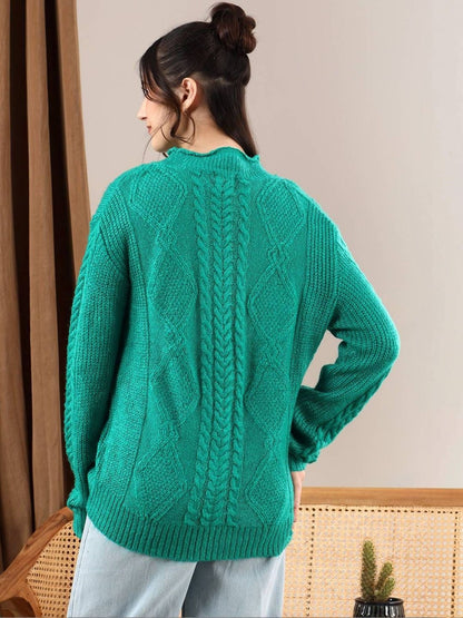 NOWI Women Cable Knit Woollen Pullover