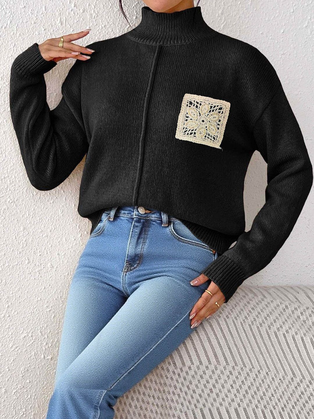 Women Pullover with Embroidered Detail