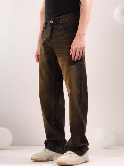 Men Straight Fit Mid-Rise Heavy Fade Jeans