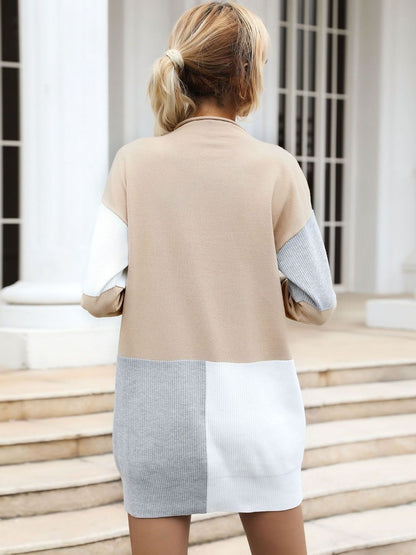 Women's Beige Colourblocked Pullover Blend Printed