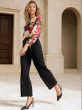 Straight Fit Wrinkle Free Trousers in Black cotton - Nowi Korean Fashion