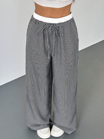 Women Striped Loose Fit Trousers