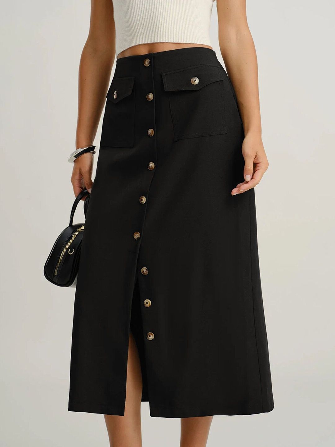 Midi Skirt with Front Split