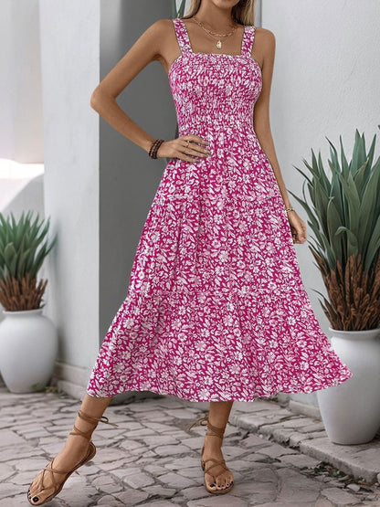 Floral Print Fit & Flare Midi Dress