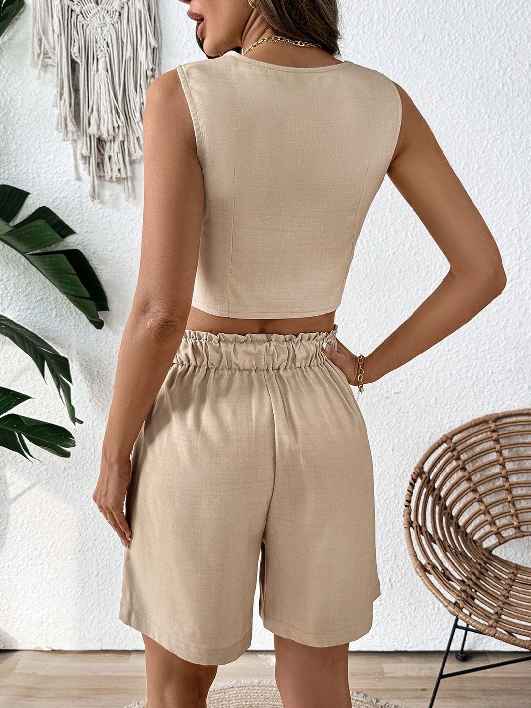 V-Neck Waistcoat & Shorts Co-Ords