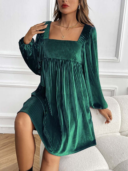 Puff Sleeve A-Line Dress