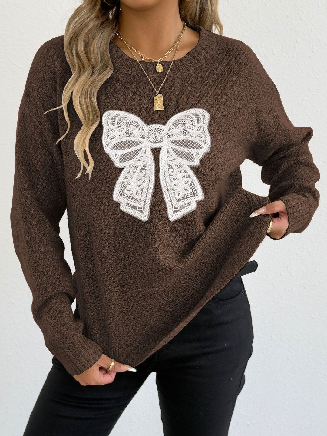 Women Embroidered Pullover with Embroidered Detail