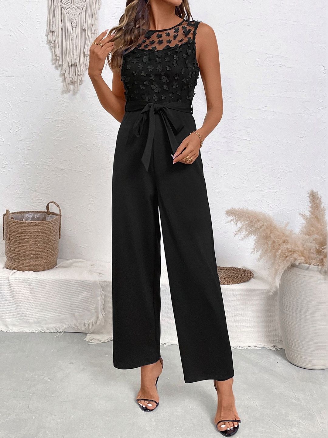 Basic Jumpsuit with Embellished