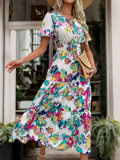 Print A-Line Midi Dress