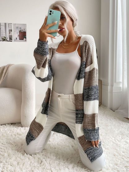 Women Striped Woollen Cardigan