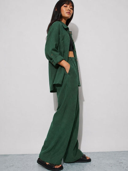Solid Shirt with Trousers
