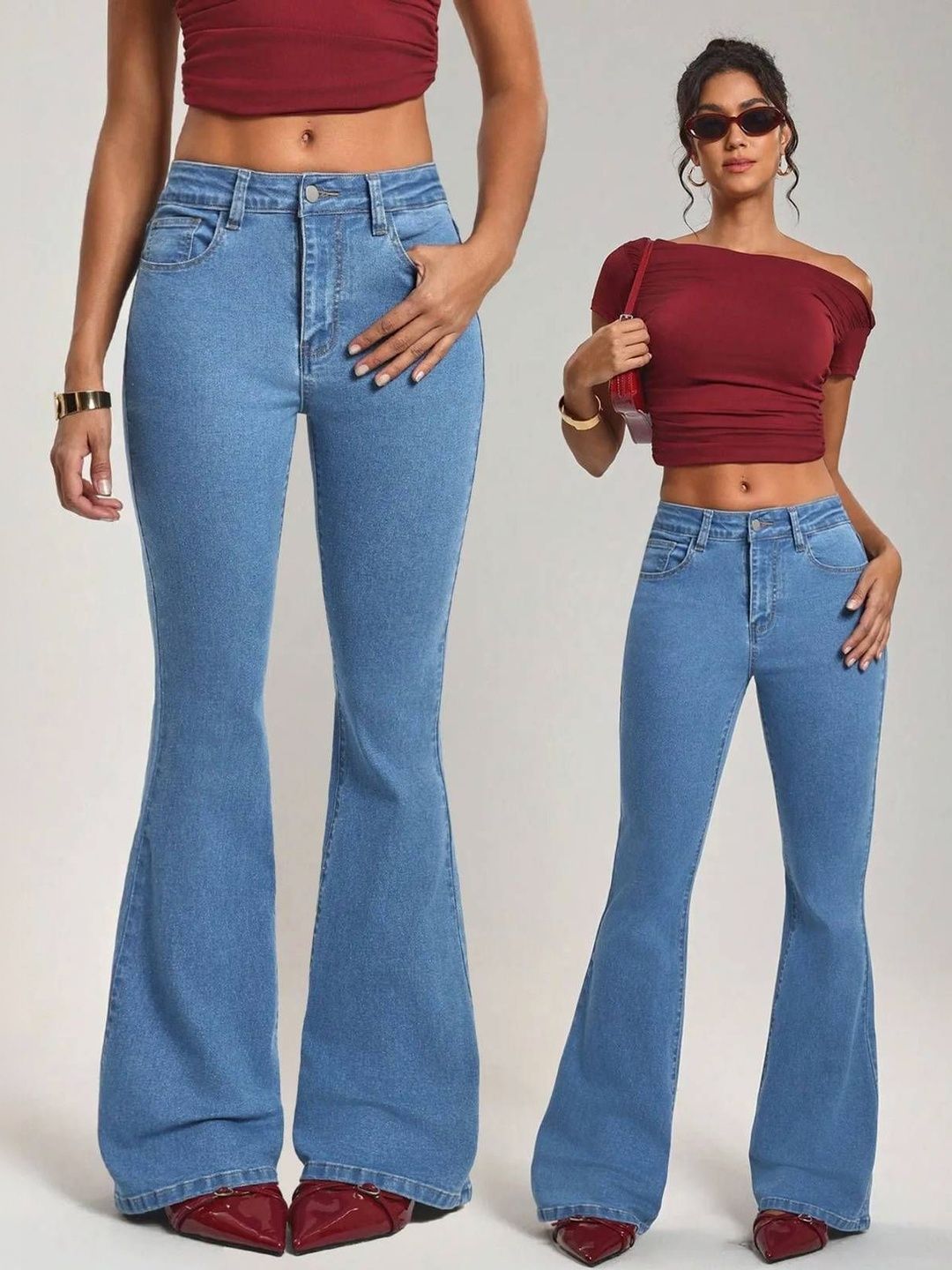 Women Bootcut High-Rise Stretchable Jeans
