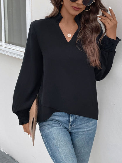 Women's Black Bishop Sleeves Top