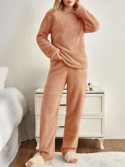 Round Neck Long Sleeves Night Suit
