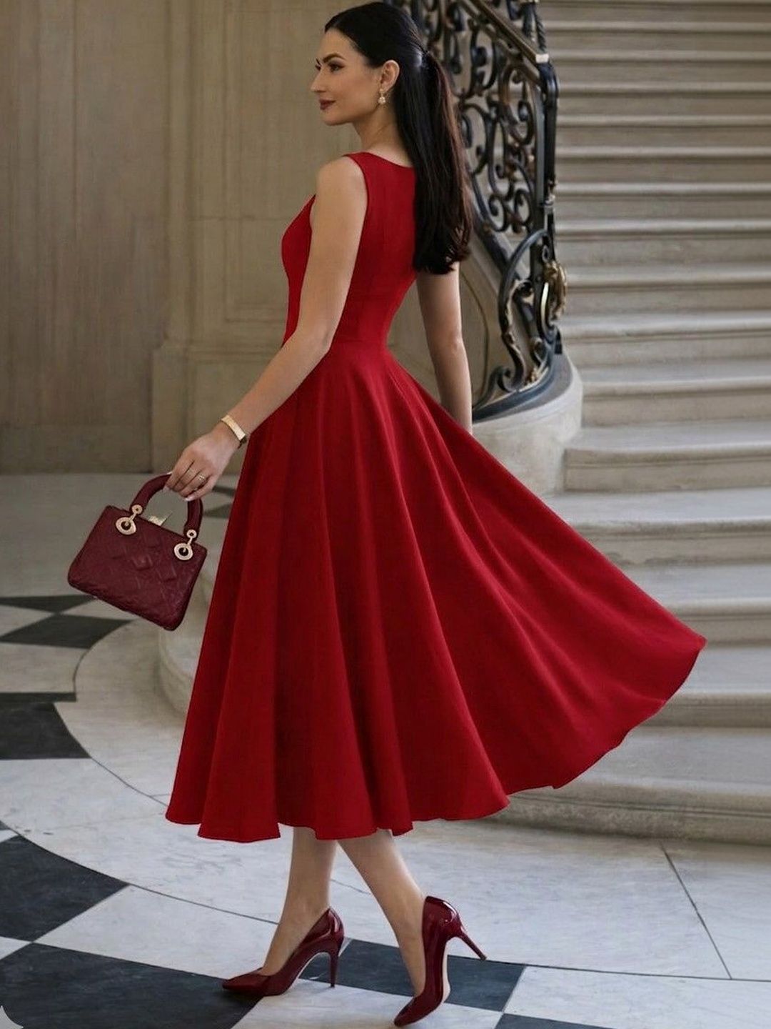 Fit & Flare Midi Dress