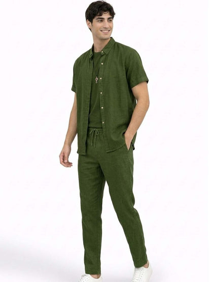 Men Cotton Blend Regular Fit Solid Casual Shirts