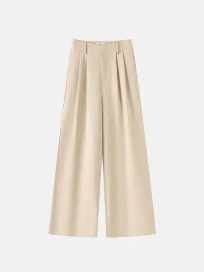 Women High-Rise Pleated Zip Trousers