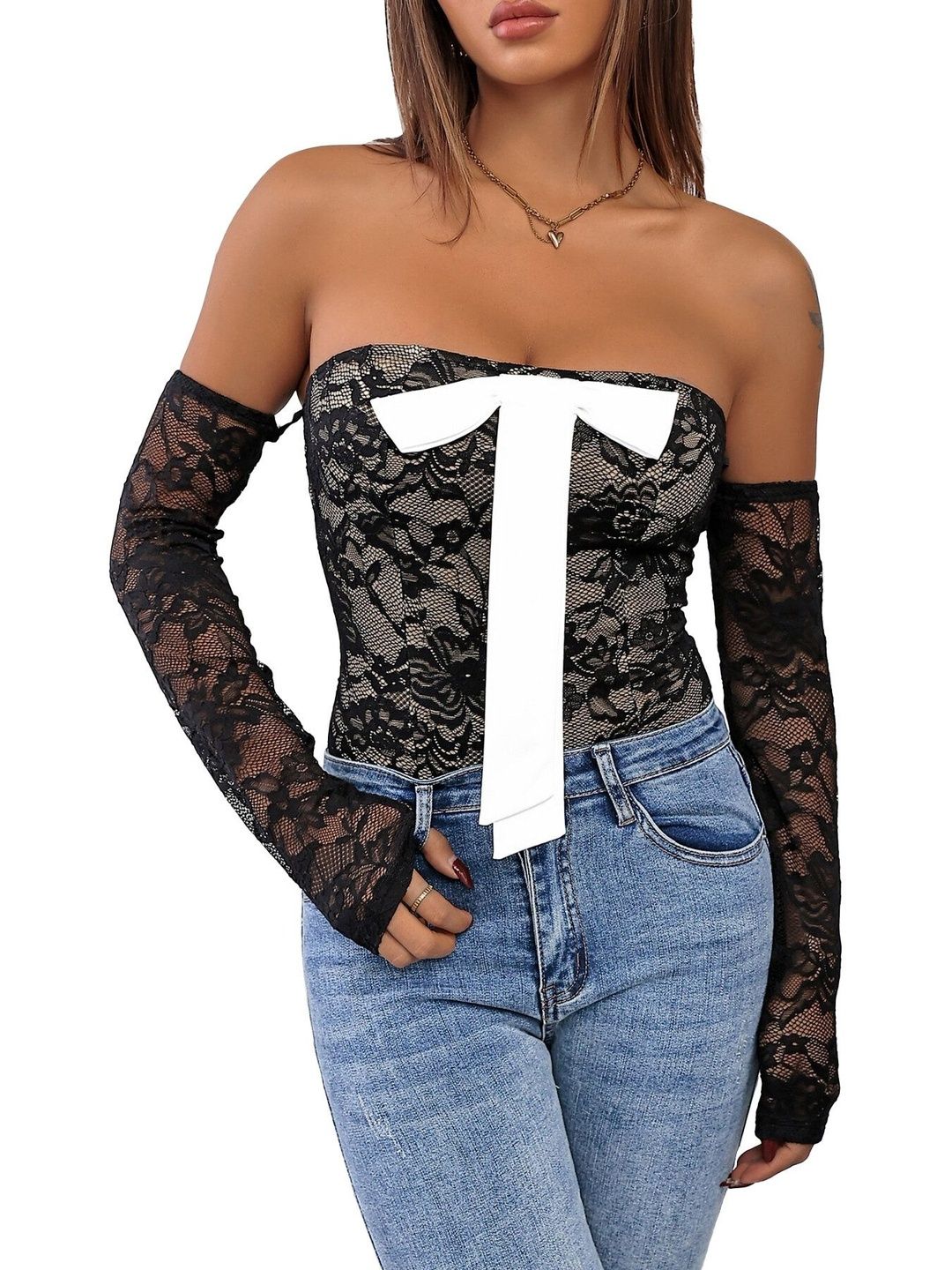 Self Design Strapless Bodysuit in Black cotton - Nowi Korean Fashion