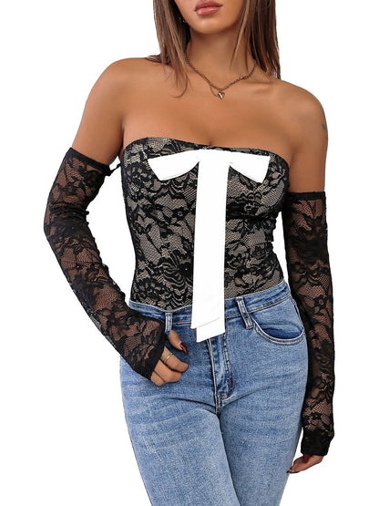 Self Design Strapless Bodysuit in Black cotton - Nowi Korean Fashion