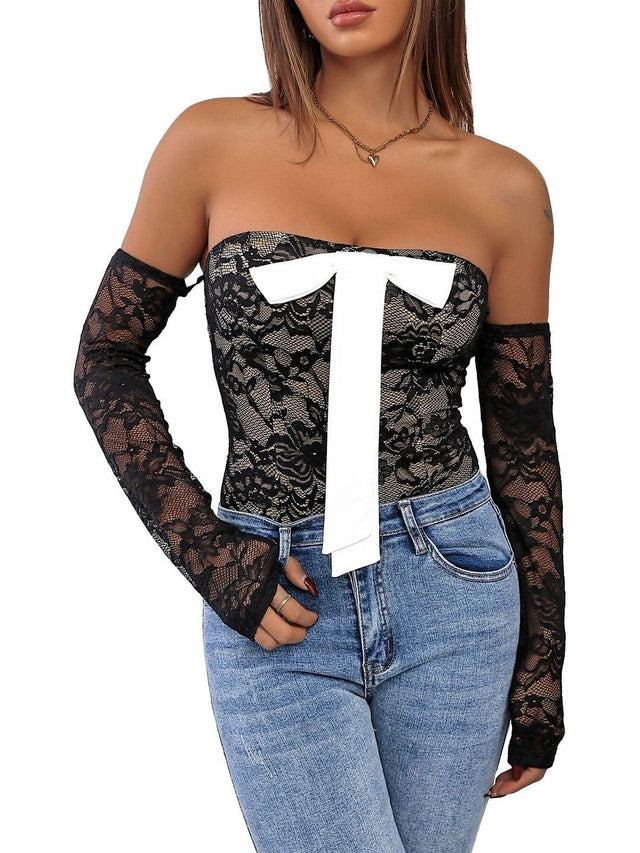 Self Design Strapless Bodysuit in Black cotton - Nowi Korean Fashion