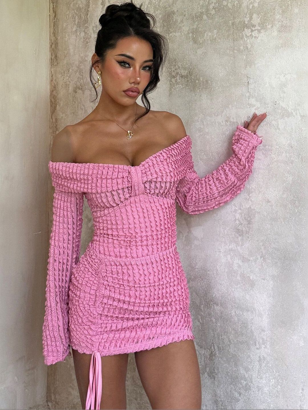 Off-Shoulder Bodycon Mini Dress