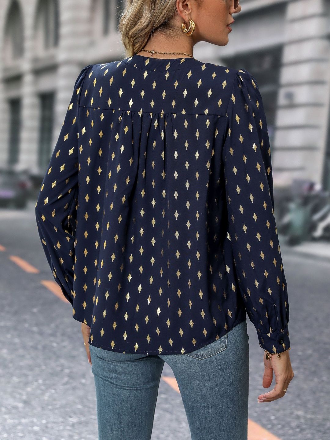 Women's Grey Nowi Geometric Print Top