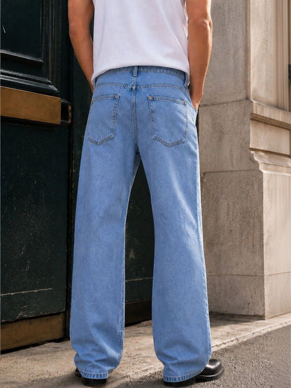 Men Bootcut Mid-Rise Light Fade Jeans