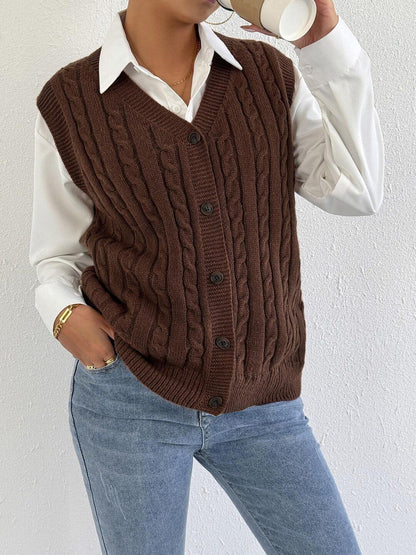 Women Cable Knit Sweater Vest