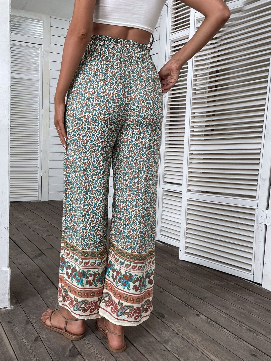 Women Floral Printed Non Iron Trousers