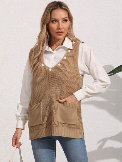 Women Ribbed Sweater Vest