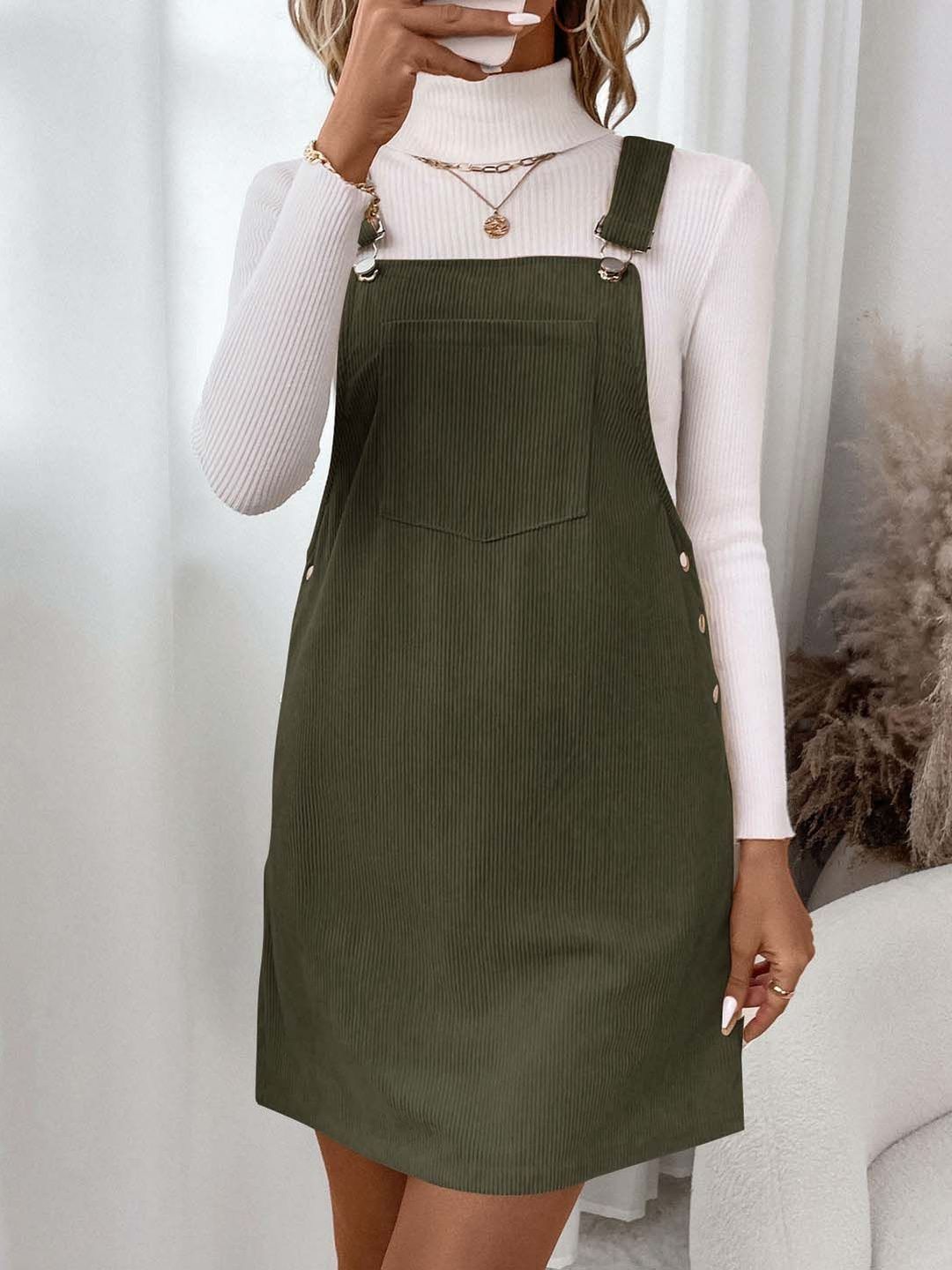 Pinafore Dress in Green - Nowi Korean Fashion