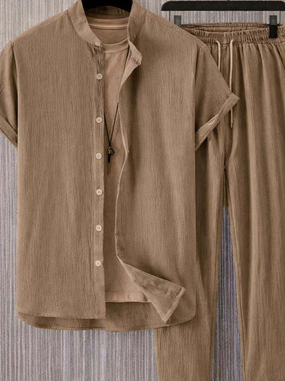 Shirt Collar Shirt With Trousers Co-Ords