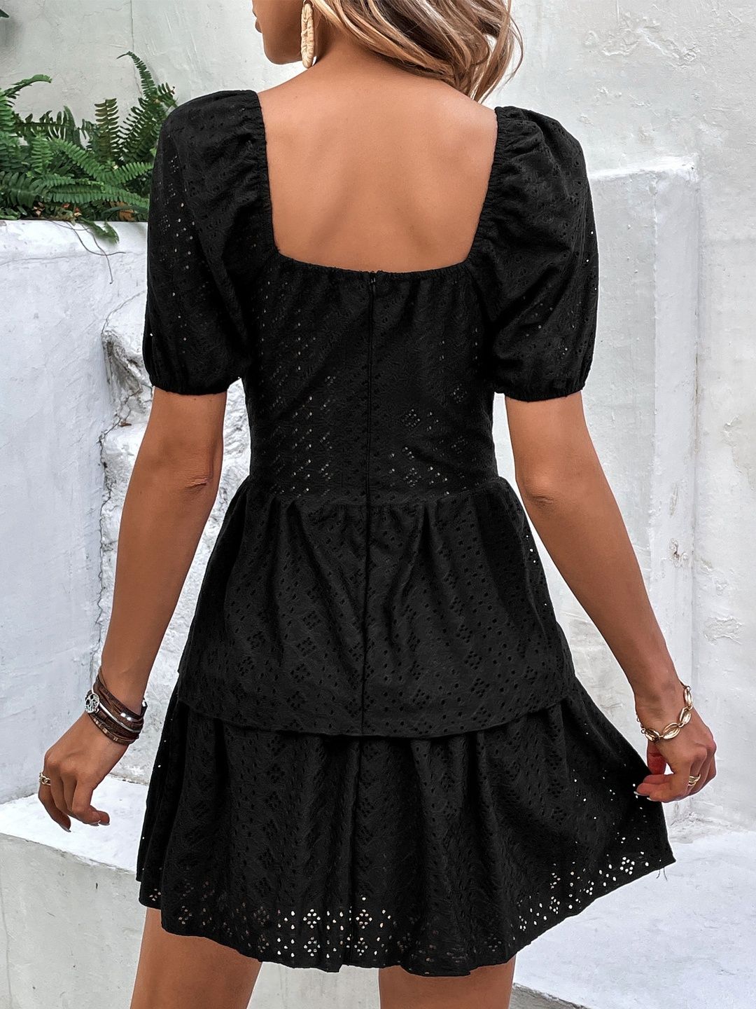 Puff Sleeve Fit & Flare Mini Dress