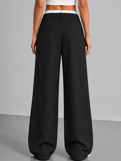 Women Relaxed High-Rise Wrinkle Free Pleated No Fly Trousers