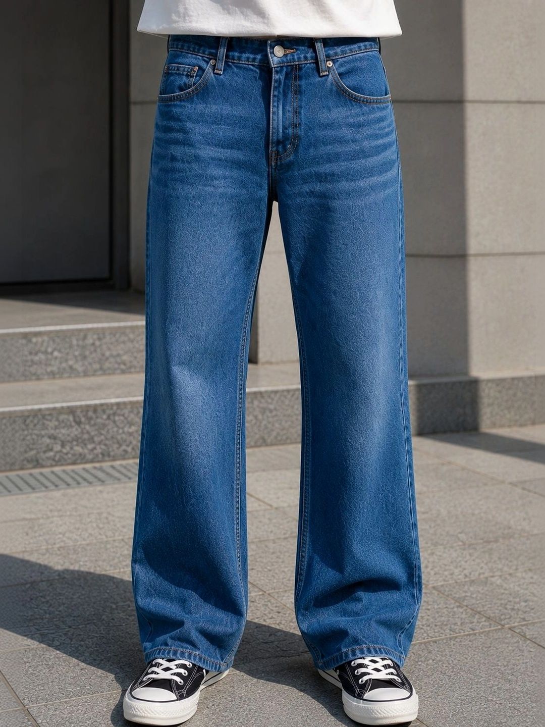 Men Bootcut Mid-Rise Light Fade Jeans