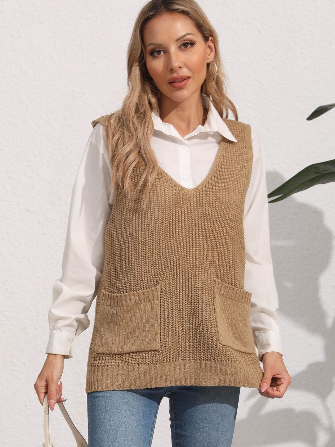 Women Ribbed Sweater Vest