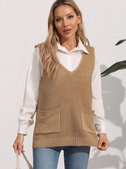 Women Ribbed Sweater Vest