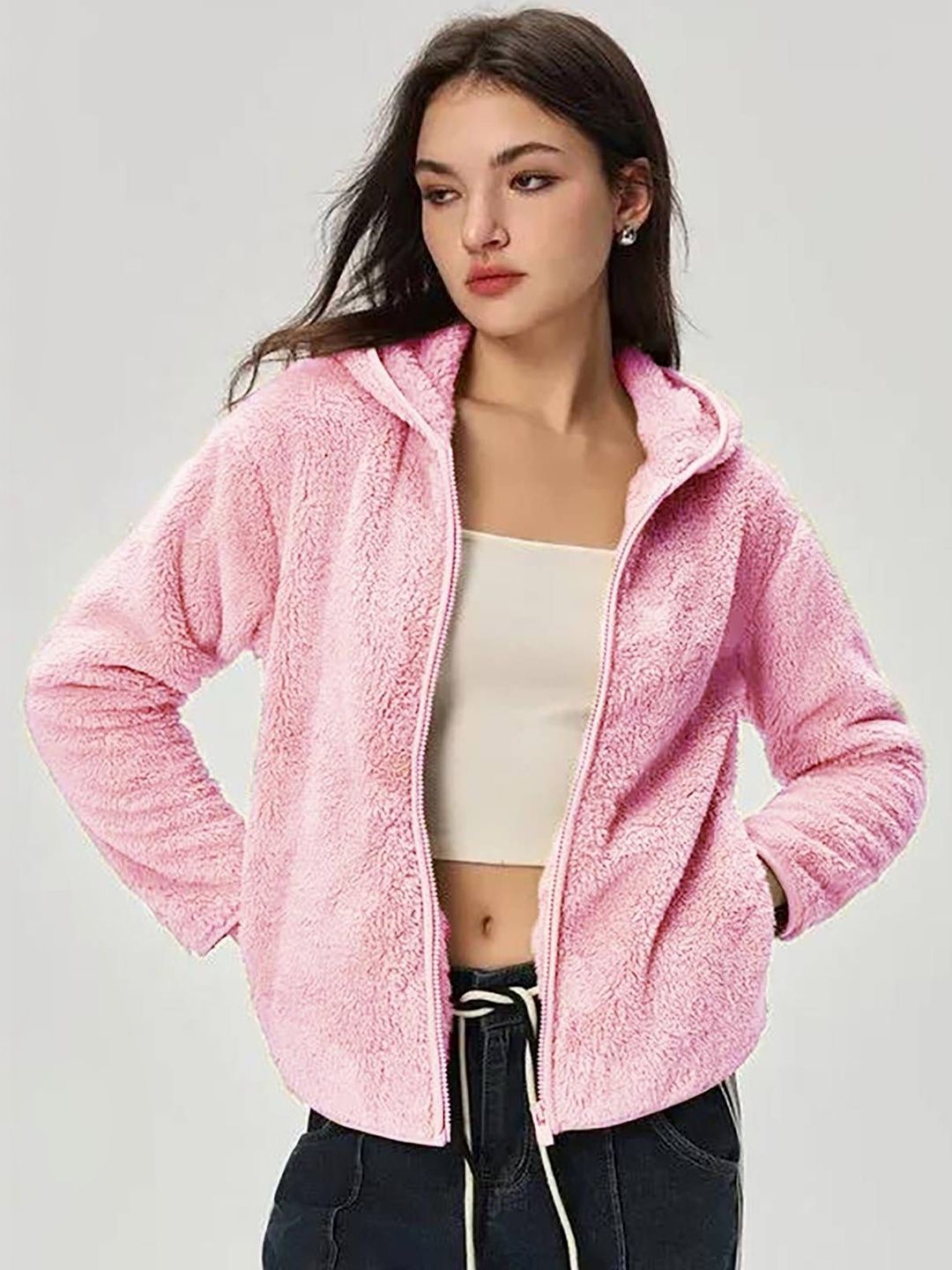 Women Woollen Lightweight Puffer Jacket