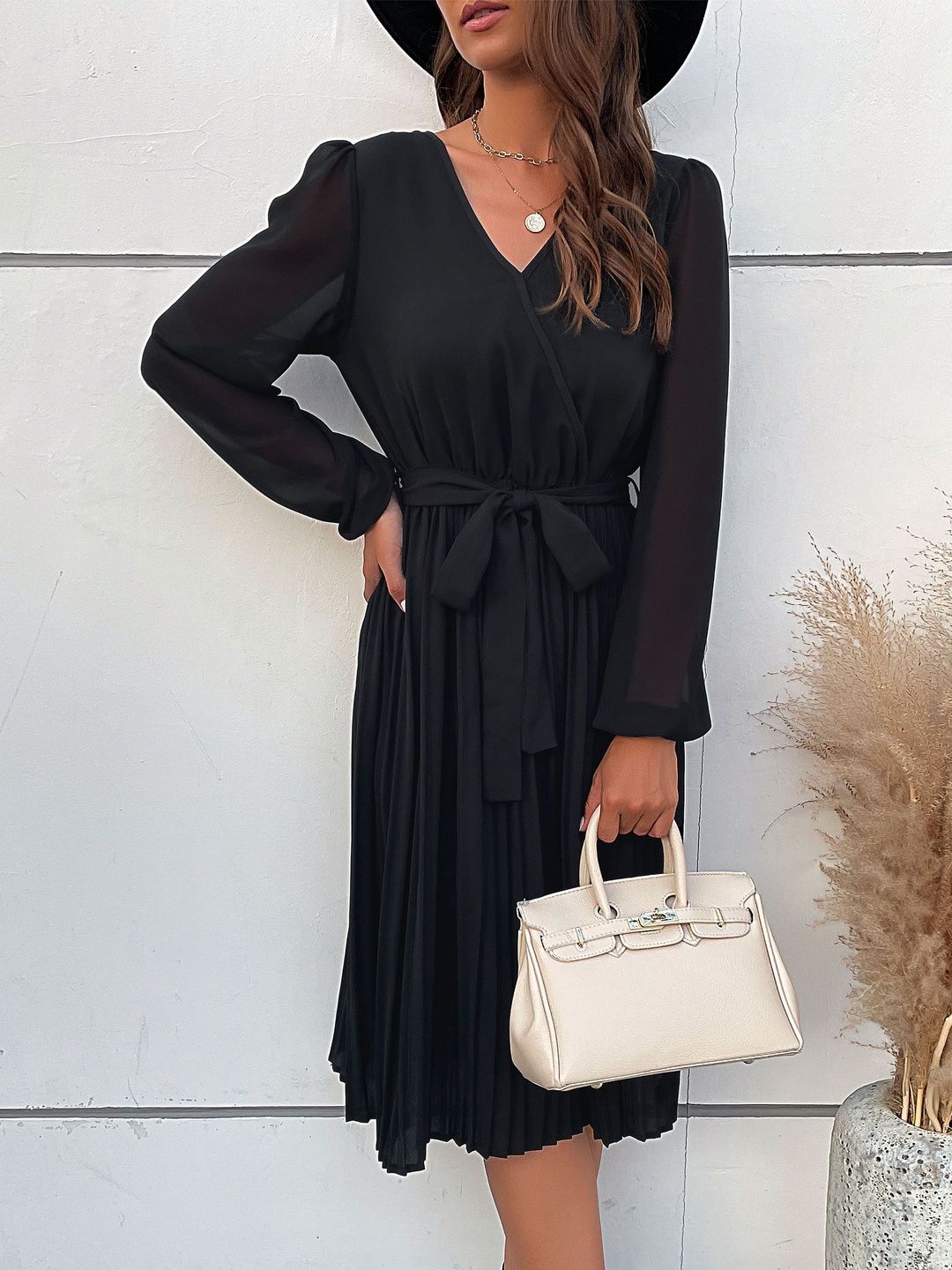 Women's Black Midi Dress Blend