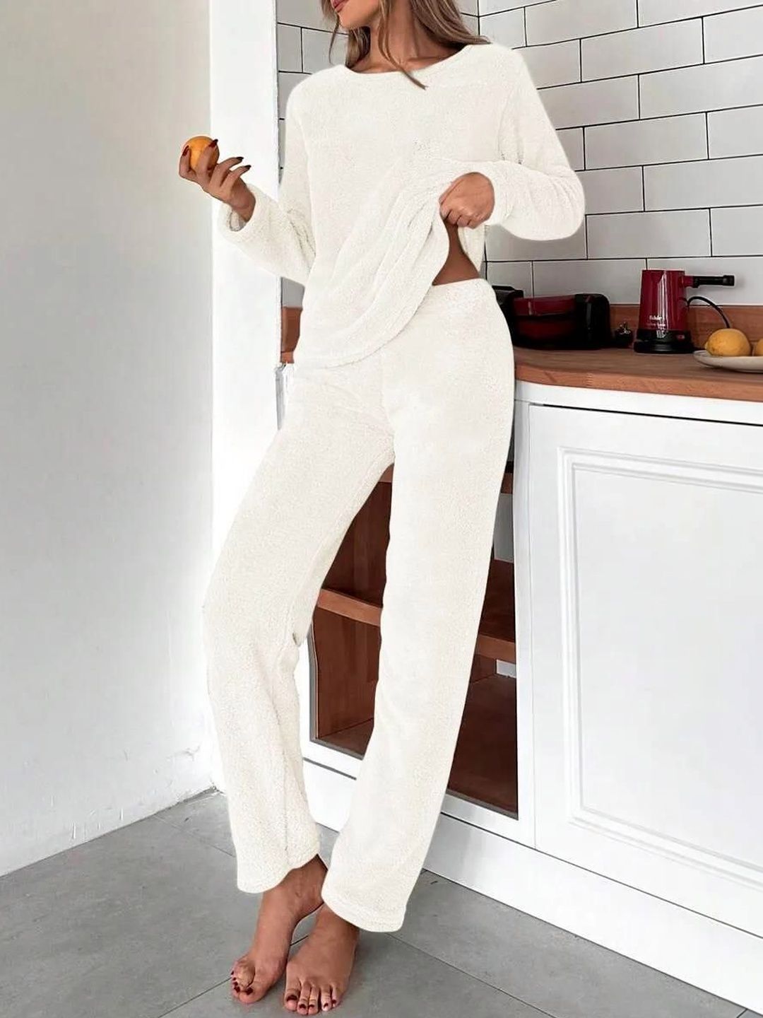 NOWI Round Neck Long Sleeves Night Suit