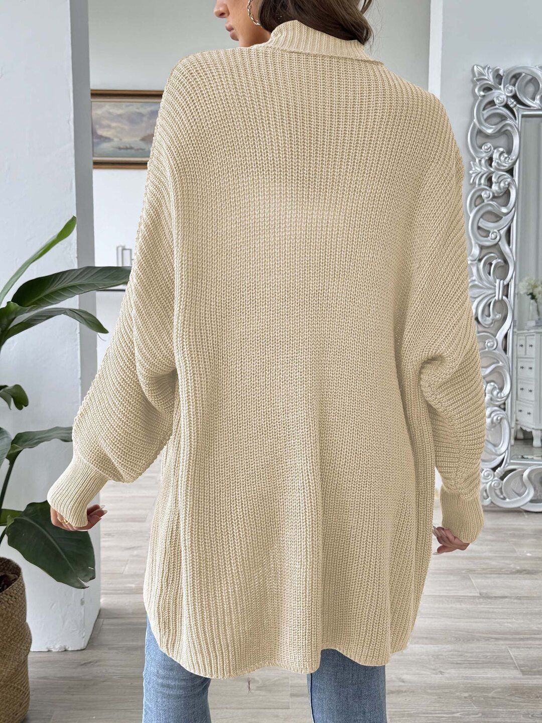 Women Ribbed Longline Cardigan